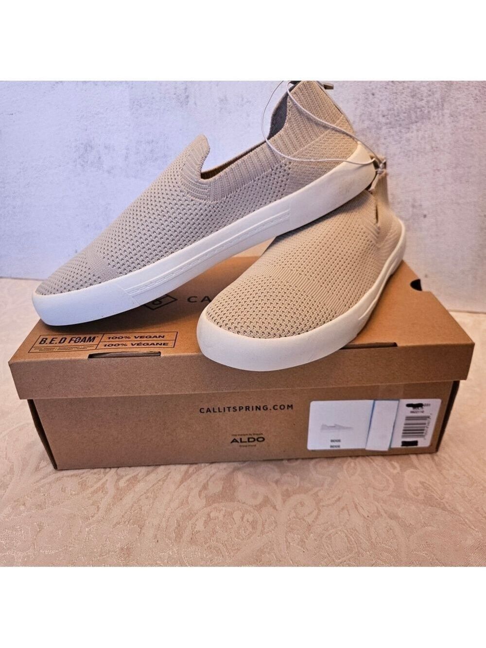 Call It Spring Beige Slip-On Luckee Knit  Shoes, Assorted Sizes, New in Box